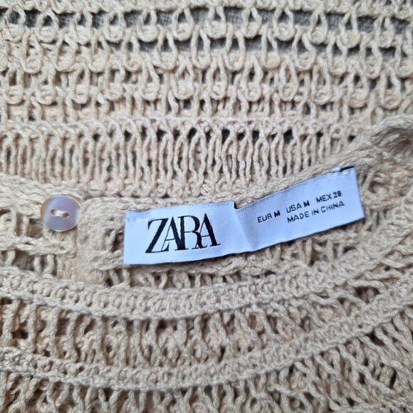 Zara Limited Edition Peter Pan Collar Crochet Top 2022 size M - Picture 9 of 10